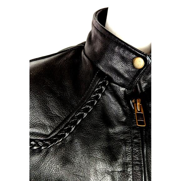 Hot leathers 100% moto jacket XXL Zip quilted liner Braided trim.Rare ClassicEUC - Picture 7 of 16